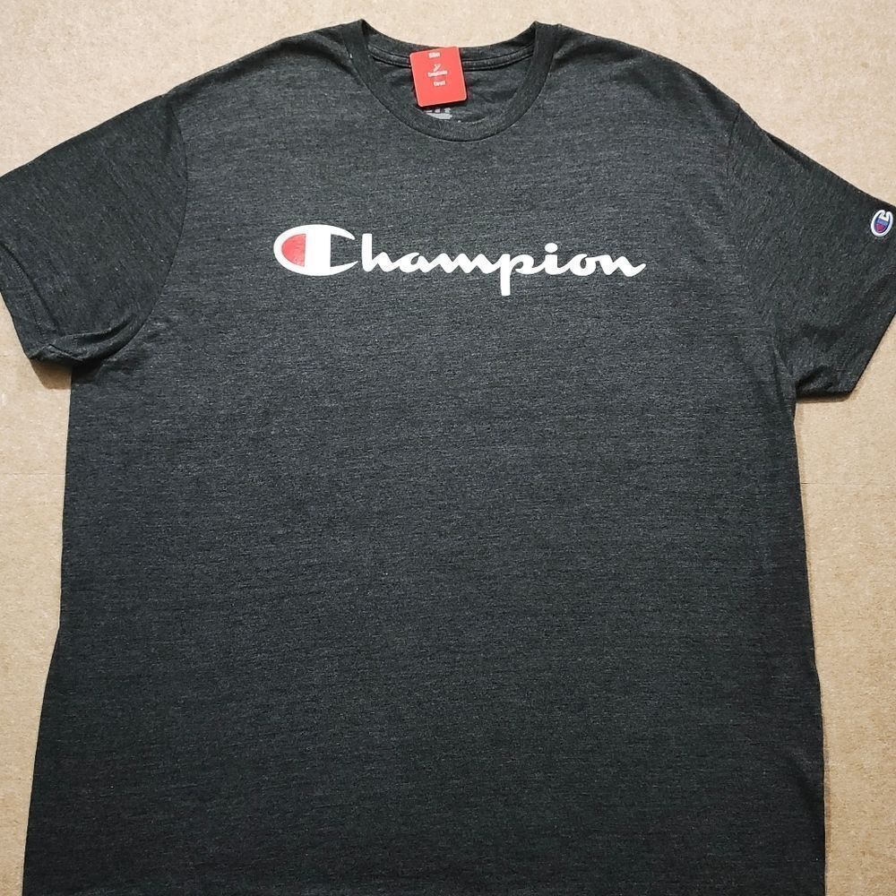 Champion Men's Charcoal Gray Logo T-Shirt #8